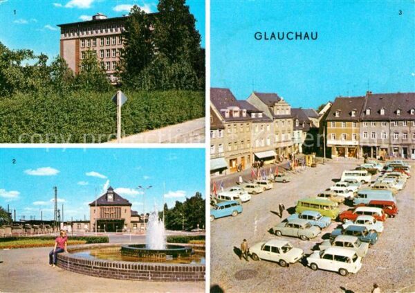 Glauchau Ingenieurschule Bahnhof Markt