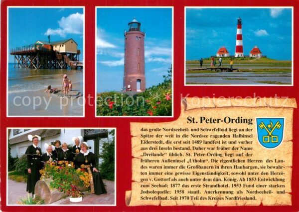 St Peter-Ording Seebrücke Alter und neuer Leuchtturm Tr