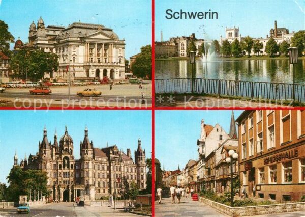 Schwerin Mecklenburg Staatstheater Pfaffenteich Schloss Herm