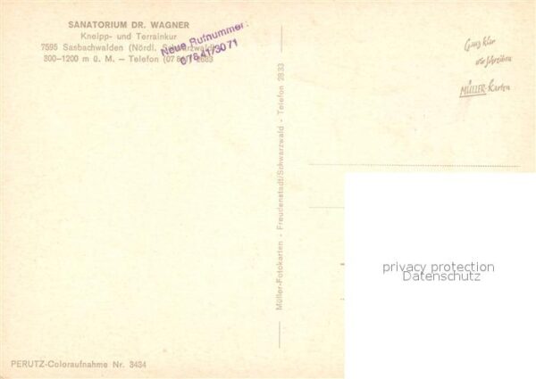 Sasbachwalden Sanatorium Dr Wagner – Bild 2