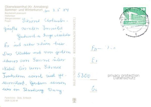 Oberwiesenthal Erzgebirge Bücherei Hallenbar Steigerzimmer Foyer – Bild 2