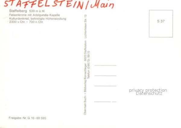 Staffelberg Felsenkrone mit Adelgundis Kapelle Flie – Bild 2
