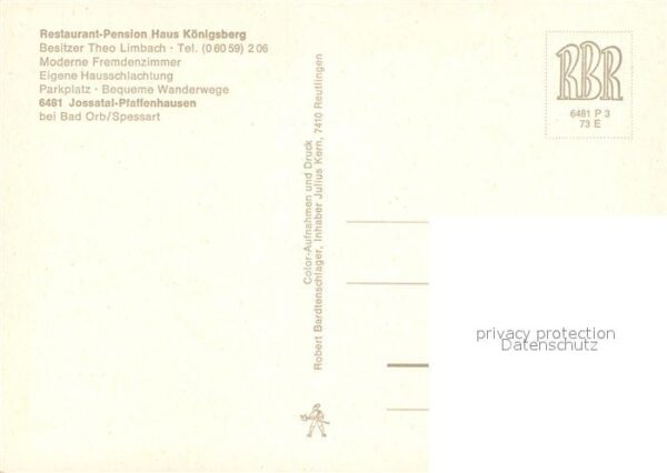 Pfaffenhausen Spessart Restaurant Haus Königsberg Park – Bild 2