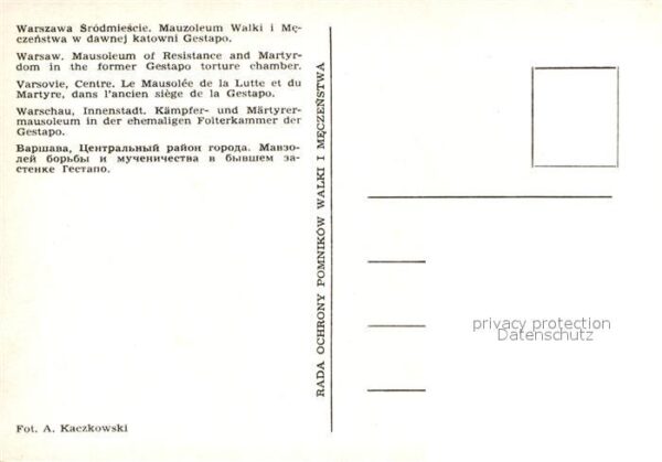 Warschau Masowien Mausoleum in der ehem Folterkammer der – Bild 2
