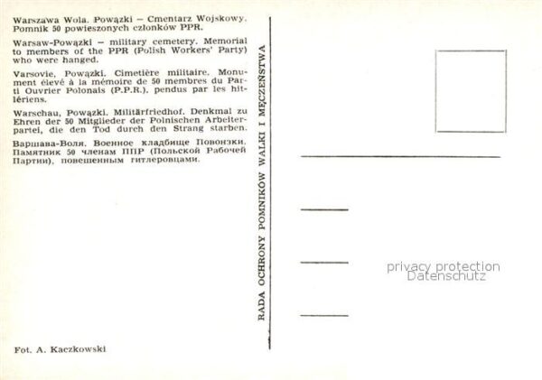 Warschau Masowien Militärfriedof Denkmal – Bild 2