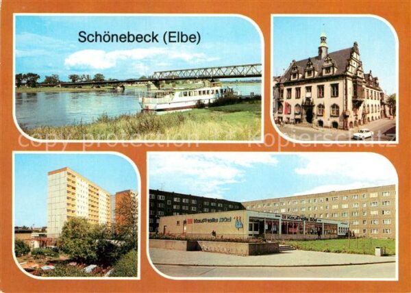 Schoenebeck Elbe Thälmann Brücke Rathaus Neubauten Moska