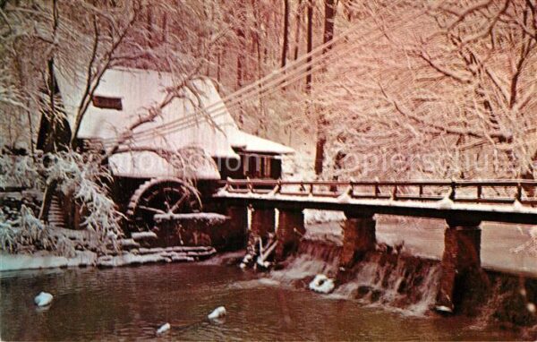 Mountain Brook The Old Mill winter snow scene