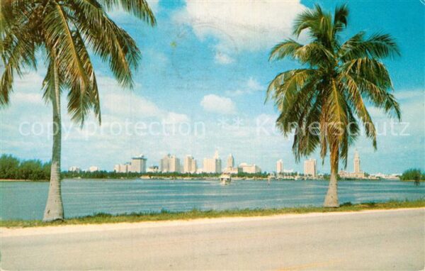 Miami Florida Skyline from MacArthur Causeway