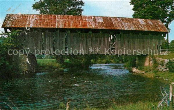 Coventry Vermont Old Covered Bridge spanning the Black R