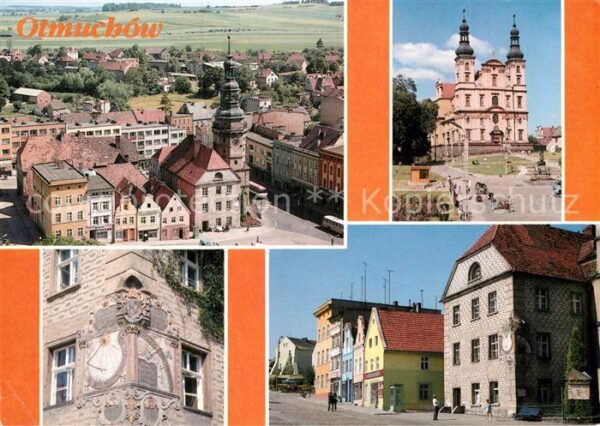 Otmuchow Stadtplanorama Kirche Strassenpartie So