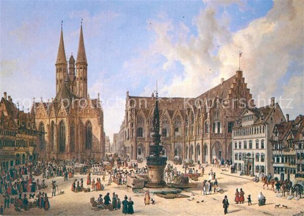 Braunschweig Altstadtmarkt 1834 Ölgemälde Städtische