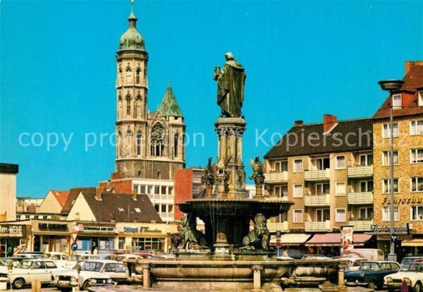 Braunschweig Hagenmarkt mit Brunnendenkmal und Andre