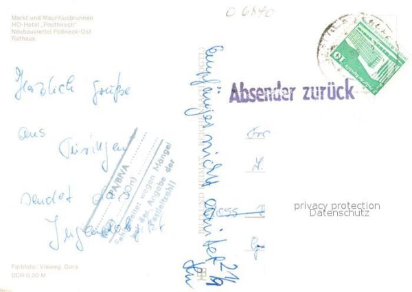 Poessneck Markt Mauritiusbrunnen HO Hotel Posthir – Bild 2