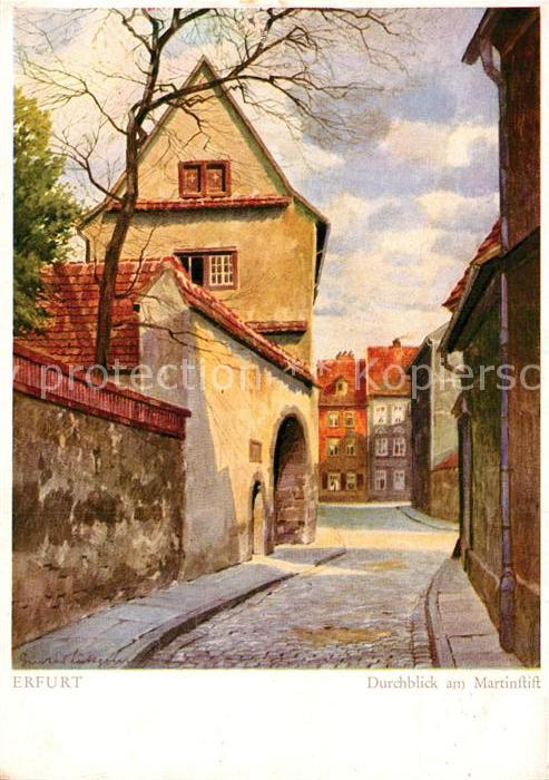 Erfurt Durchblick am Martinstift Aquarell Gust