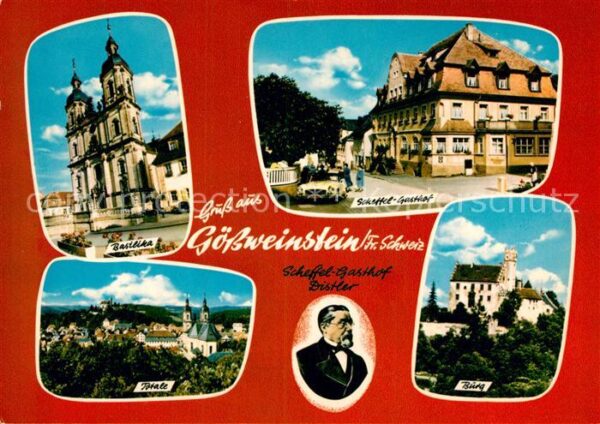 Goessweinstein Basilika Scheffel Gasthof Portrait Burg