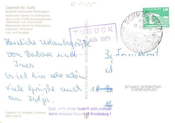 Oberhof Thueringen Botanischer Garten Gebirgsflora FDGB Er – Bild 2