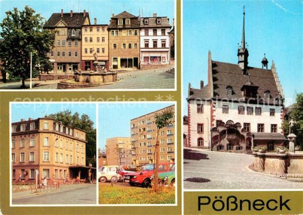 Poessneck Markt und Mauritiusbrunnen HO Hotel Pos