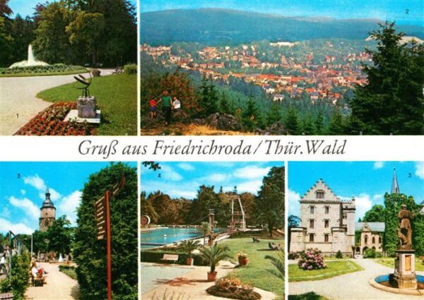 Friedrichroda Puschkinpark Panorama Kuranlagen Schwim