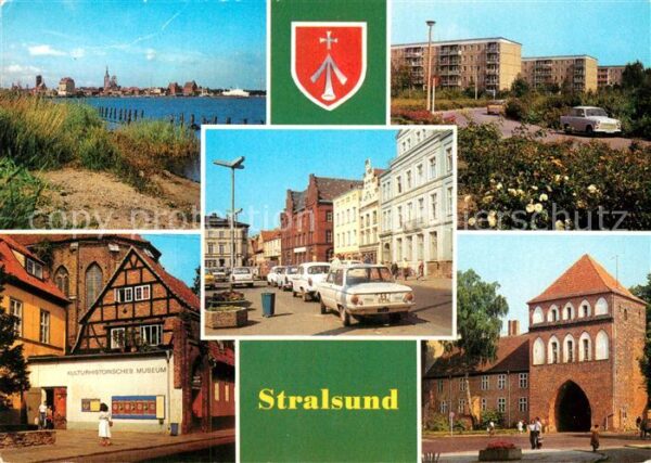 Stralsund Mecklenburg Vorpommern Hafenblick Lenneplatz Friedrich Wolff S