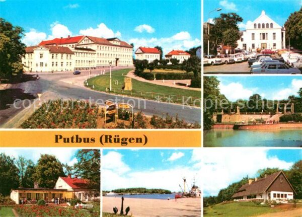 Putbus Ruegen Thälmann Platz KG Rosencafe Hafen im OT