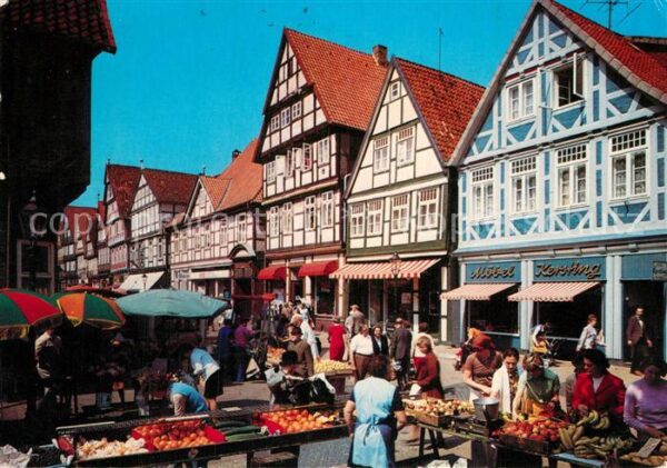 Celle Niedersachsen Fussgängerviertel mit Markt