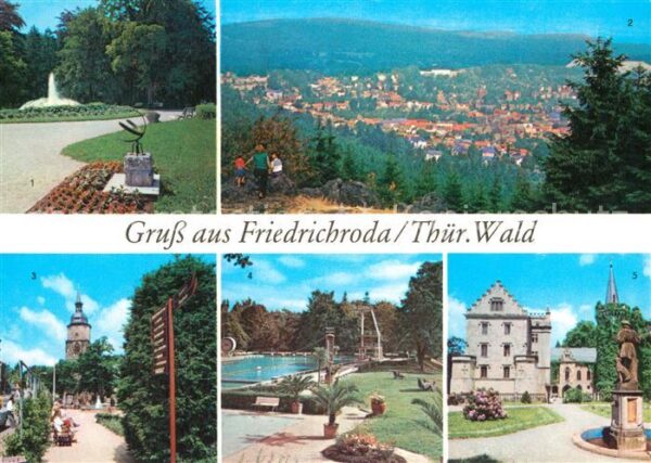 Friedrichroda Puschkinpark Panorama Kuranlagen Schwim