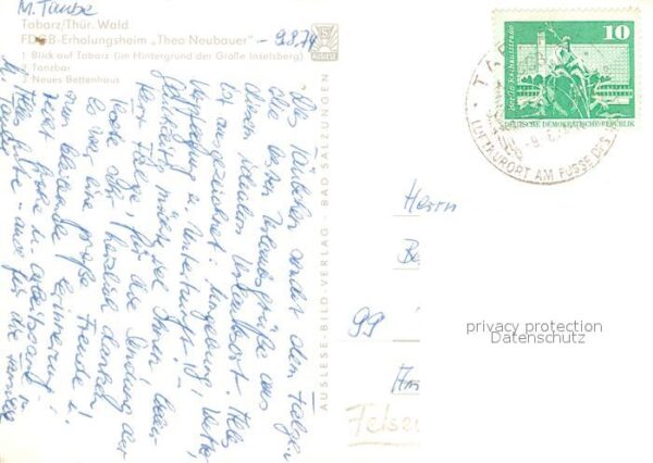 Tabarz FDGB Erholungsheim Theo Neubauer Gr Ins – Bild 2