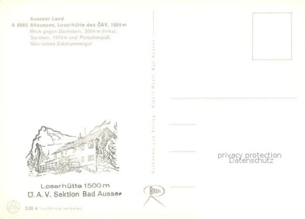 Aussee Steiermark Bad Loserhütte des ÖAV mit Dachstein Sarste – Bild 2