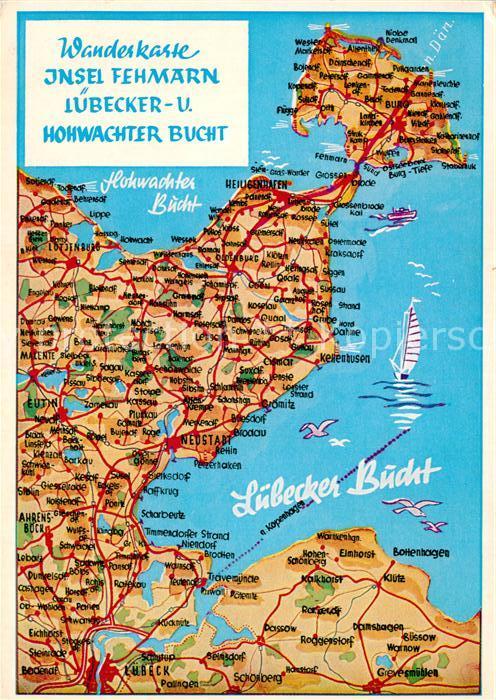 Insel Fehmarn Inselkarte mit Hohwachter und Lübecker
