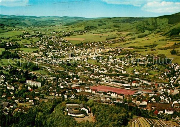 Plettenberg Fliegeraufnahme mit Jugendburg und Else