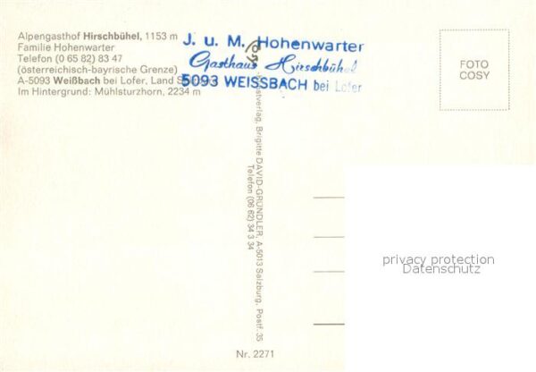 Weissbach Lofer Alpengasthof Hirschbühel Mühlsturzhorn – Bild 2