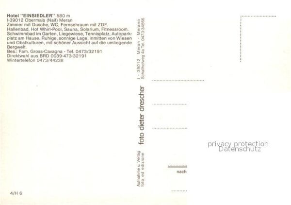 Obermais Meran Hotel Einsiedler – Bild 2