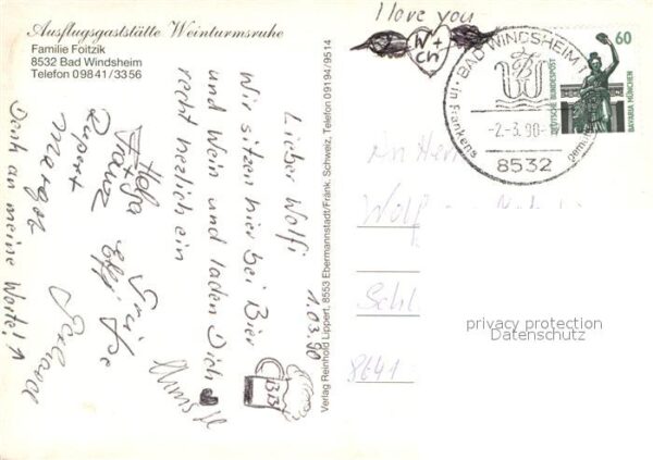 Bad Windsheim Berggaststätte Weinturmsruhe – Bild 2