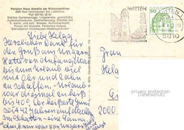 Bad Holzhausen Luebbecke Pension Stork Haus Annelie Gartenansich – Bild 2