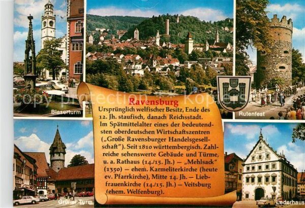 Ravensburg Wuerttemberg Blaserturm Teilansicht Rutenfet Grüner