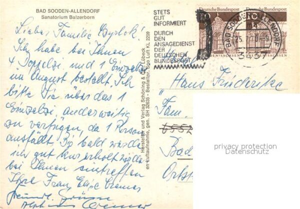 Bad Sooden-Allendorf Sanatorium Balzerborn Fliegeraufnahme – Bild 2