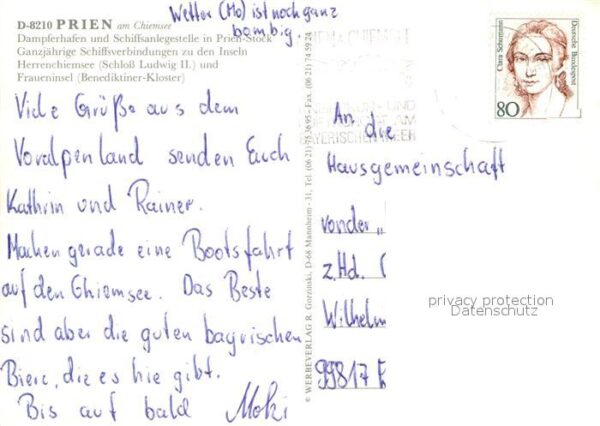 Prien Chiemsee Dampferhafen Schiffsanlegestelle Fliege – Bild 2