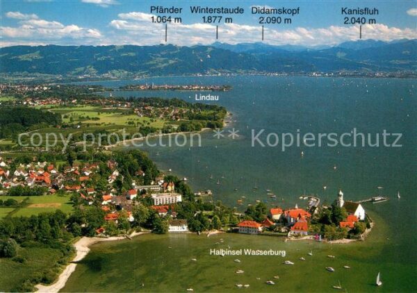 Wasserburg Bodensee Fliegeraufnahme mit Lindau