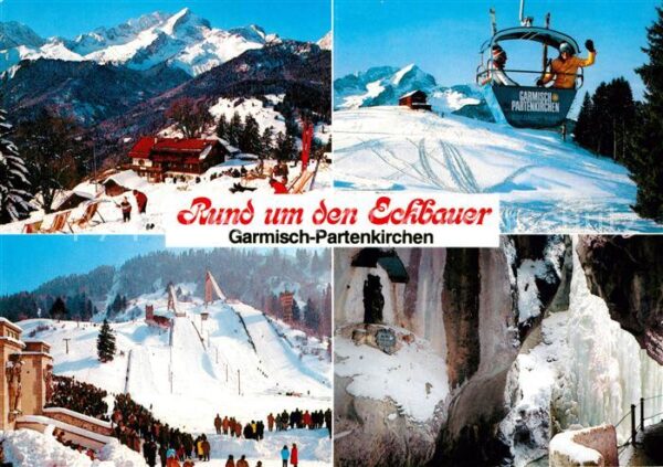 Garmisch-Partenkirchen Eckbauer mit Zugspitzgruppe Gondelbahn