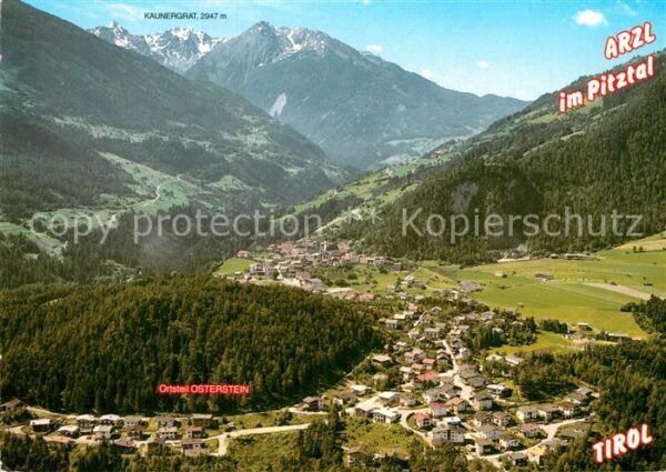 Arzl Pitztal Fliegeraufnahme mit Kaunergrat
