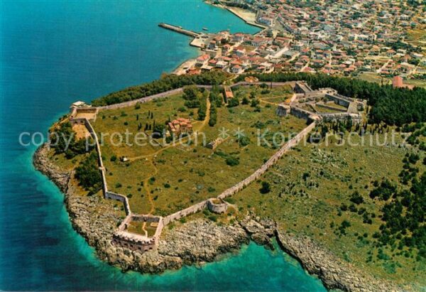 Pylos Stadt und Burg Fliegeraufnahme