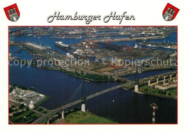 Hamburg Köhlbrandbrücke Fliegeraufnahme