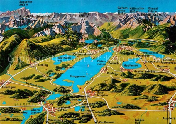 Allgaeu Region von der Zugspitze bis Augsburg