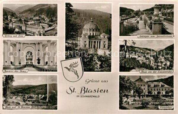St Blasien Landschaftspanorama Kolleg mit Dom Kurg