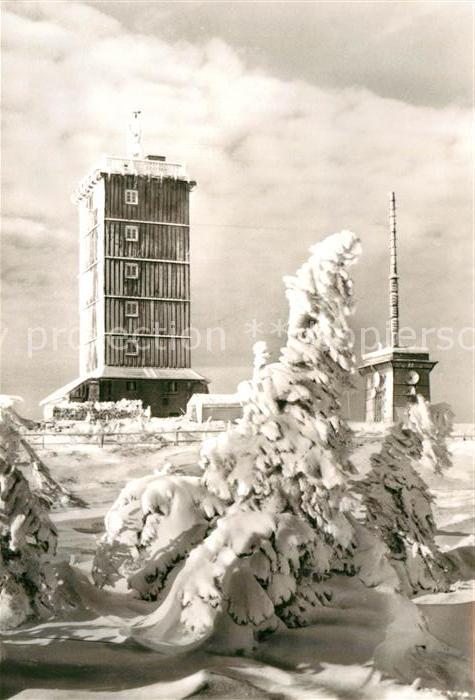 Brocken Harz im Winter Aussichtsturm Sender