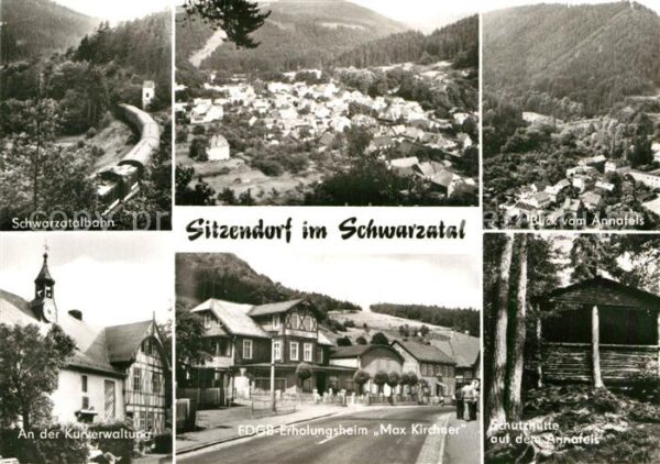 Sitzendorf Thueringen Schwarzatalbahn Kurverwaltung Blick vom
