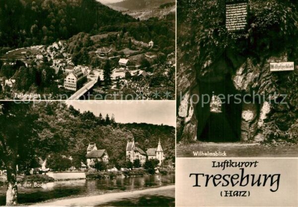 Treseburg Harz Teilansicht Luftkurort Partie an der Bo