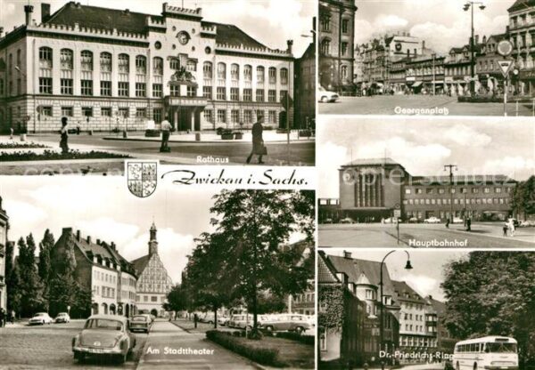 Zwickau Sachsen Rathaus Georgenplatz Hauptbahnhof Dr Fr