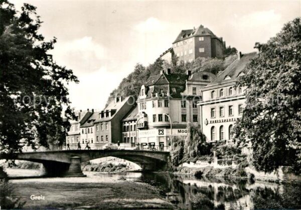 Greiz Thueringen Weisse Elster Brücke Schloss