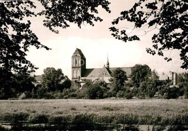 Guestrow Mecklenburg Vorpommern Blick zum Dom Handabzug